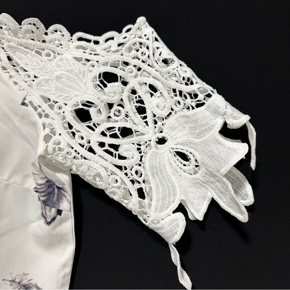 BOHO SHEILAY Feather Print Lace Sleeve Blouse | XXL - Picture 2 of 7